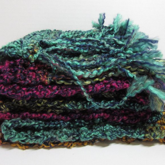 MultiColor Rainbow Scarf 122"x5", Extra Long Chunky Handmade Crochet Knit NWT - Picture 8 of 12